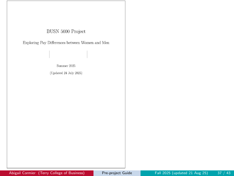 Regular PDF document instead of a slide deck