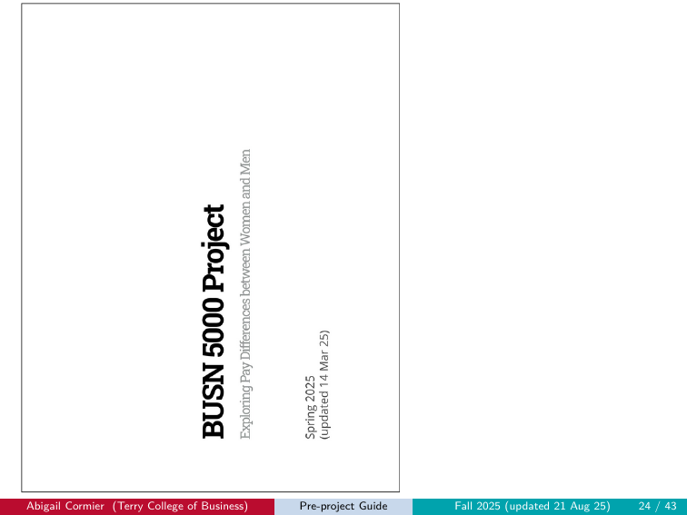 Portrait-oriented slide deck with correct UGA styling